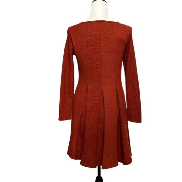 🆕 Dolan Left Coast Anthropologie Piper Pleated Fit & Flare Dress Sweater - Picture 5 of 12